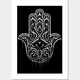 Creepy Gothic Hamsa Hand Posters and Art